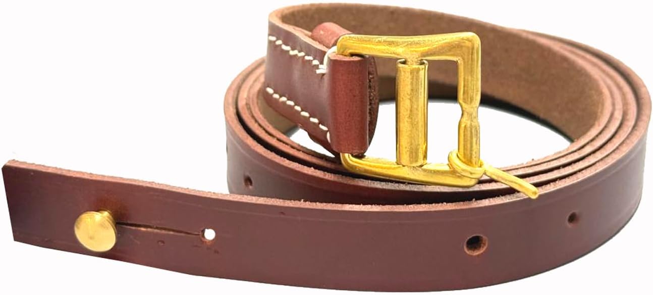 Calyx WWII Italian Carcano Leather Rifle Sling Premium Drum Dyed Leather Reproduction