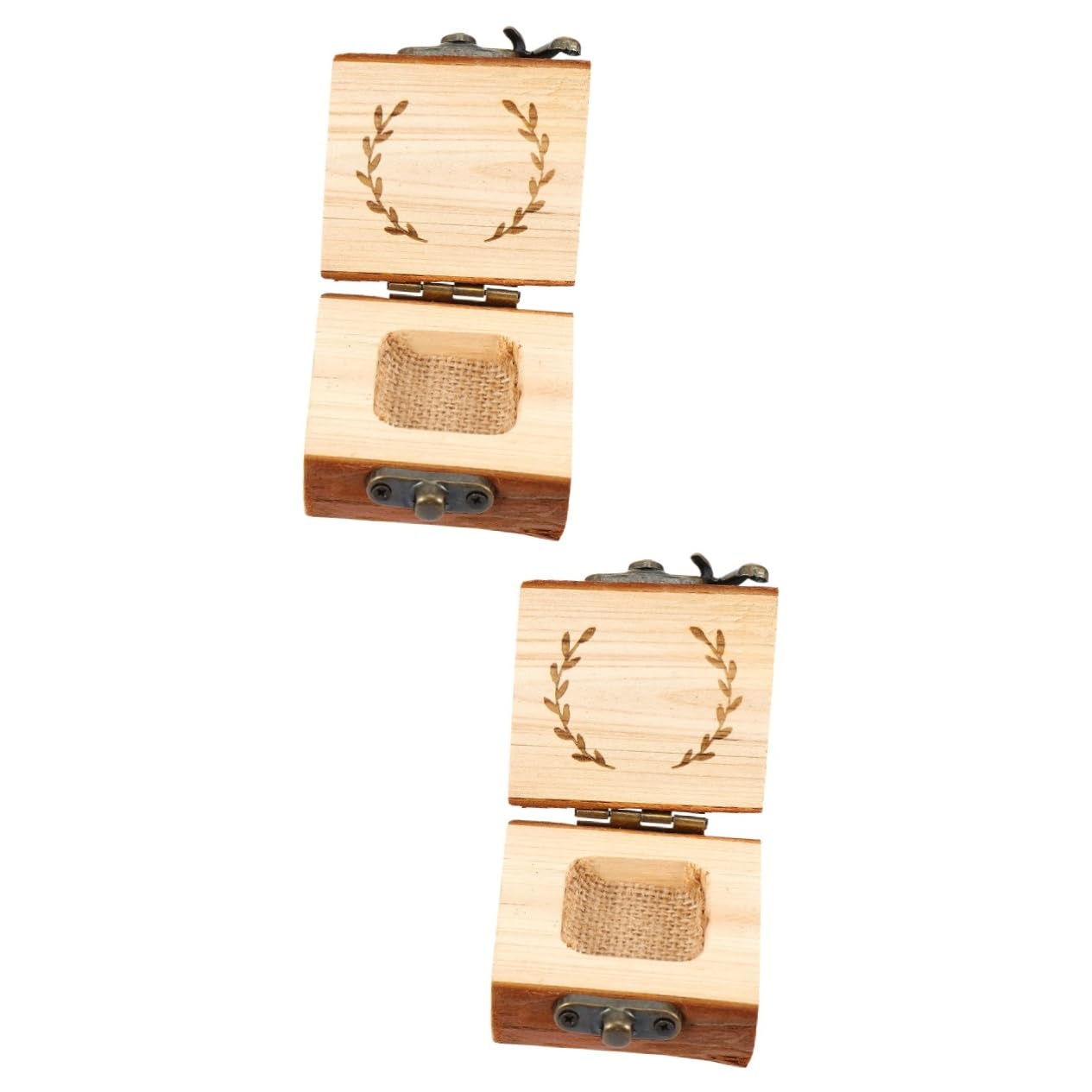 GALPADA 2pezzi Scatola Portafedi Legno Rustica Per Matrimonio Elegante Contenitore Per Anelli Accessorio Nuziale Durevole e Delicato Per Cerimonie e Feste Di Fidanzamento