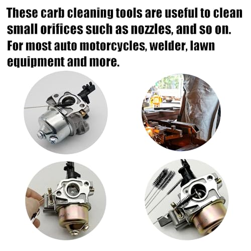 Image of 1 Set Jet Cleaning Brushes, Carburetors Carbon Dirt Jet Remove Cleaner 13 Cleaning Wires Set + 10 Cleaning Needles + 5 Nylon Brushes Tool Kit