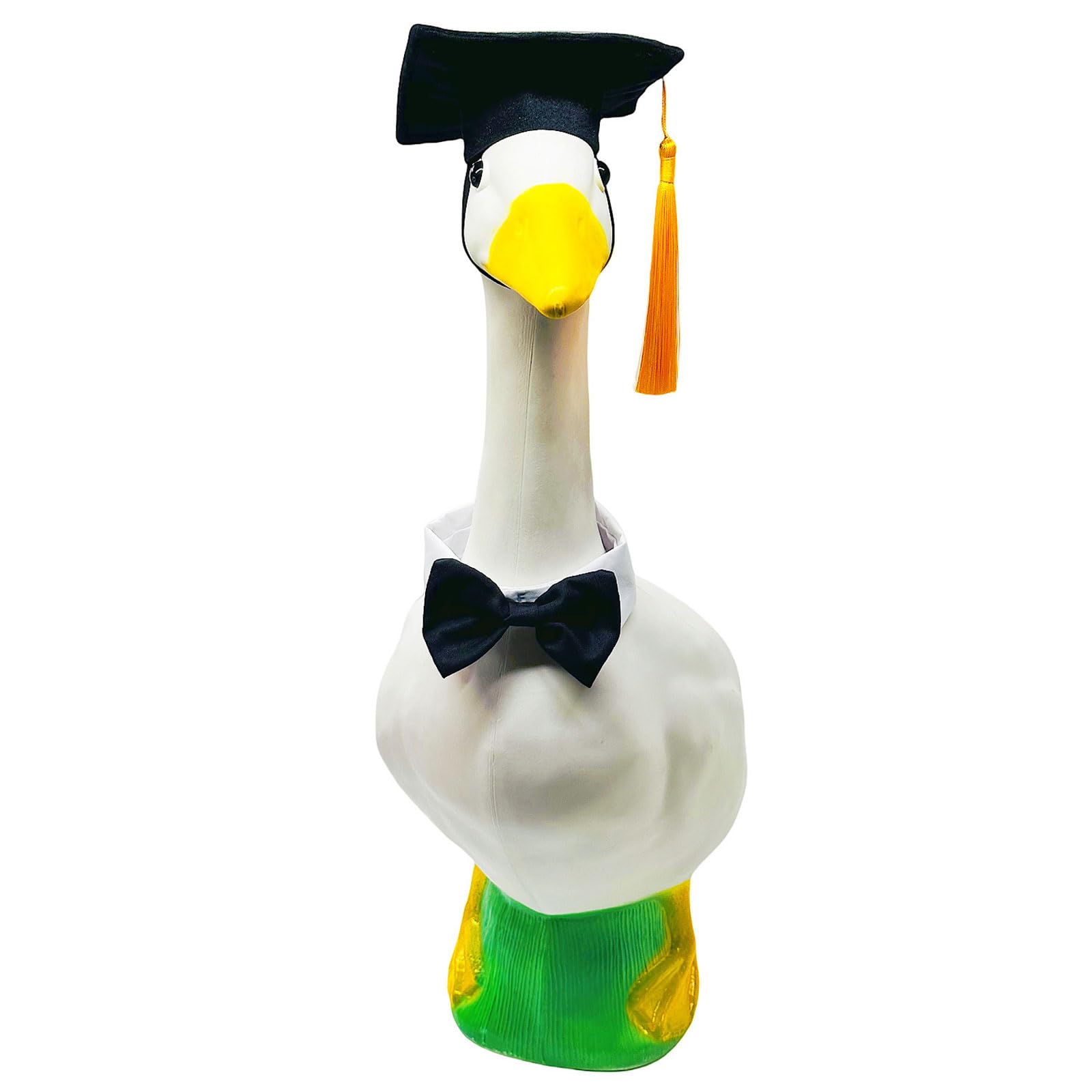 Msioytog Porch Geese Outfit for 23Inches Garden Geese Graduation Clothes with Graduations Cap and Bowtie Graduation Outfit with Cap Bowtie for Outdoor Patio Yard Decor