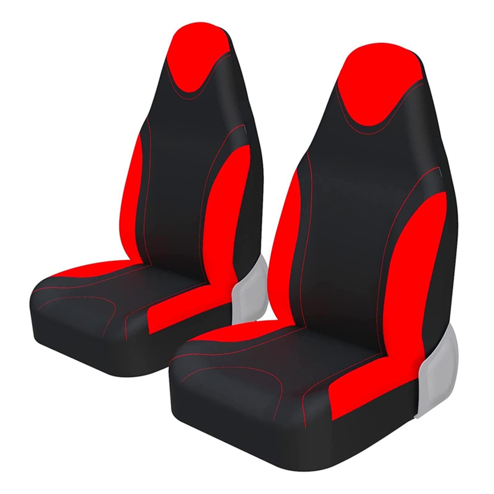 Coprisedili Auto Universali 2 Pezzi Con Schienale Alto - Per Sedili Sportivi E Standard (Nero)