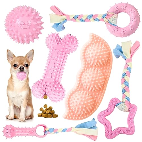 Petcare 6 Pack Pink Rubber Toys