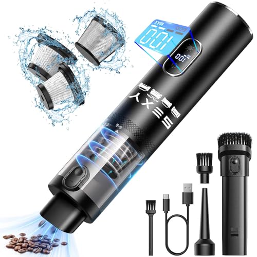 VINBYEE for Tesla Model 3/Y/X/S Car Vacuum Cleaner, Digital Display, LED Light, 15000PA Powerful Cordless Portable Car Vacuum, Tesla Model 3 Y S X Accessories 2025-2021
