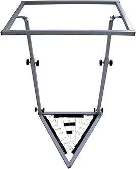 Inclu Metal Frameless Aari Stand 24 X 18 Inches with 24 Clips - Grey Metal Rectangular Craft Hoop Frame/Alternative for Hoops/ Chair Stand/Sitting Stand