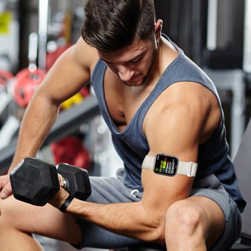 Image of Ankle /Arm Band Compatible with Apple Watch 49mm 46mm 45mm 44mm 42mm 41mm 40mm 38mm, Breathable Nylon Armband for IWatch SE Ultra Series 10 9 8 7 6 5 4 3 2 1, Stretchy Ankle Strap for Women Men