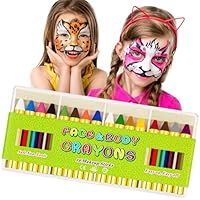 Asddage Face Paint Crayons Kit 16 PCS, Bright Colors Face Paint Set for Kids, Safe & Non-toxic Face & Body Painting Makeup Crayons, Perfect for Halloween Makeup, Party or Cosplay(16 PCS)