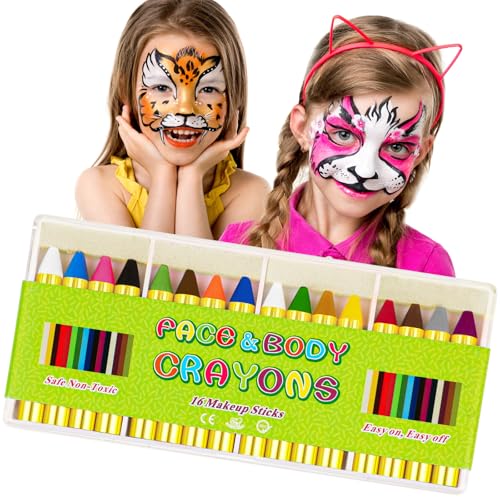 Asddage 16 Farben Halloween Schminke, Kinderschminke Buntstifte...