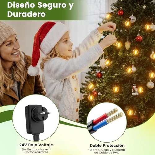 Miniatura 5 de Yuusei Guirnalda Luminosas De Exterior 60m, Led Guirnalda Luces Exterior De Control Remoto Con 100 4 G40 Inastillable Plástico Bombillas, Impermeable Cadena De Luces Perefcto Fiesta Terraza Bares