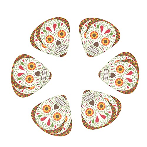 Lot de 12 médiators de guitare avec motif tête de mort mexicain, motif floral pour guitare électrique, basse, acoustique, cadeau pour les amateurs de guitare avec boîte - Les Beatles, Paul McCartney, John Lennon, RIngo Starr, George Harrison Lot de 12 médiators de guitare avec motif tête de mort mexicain, motif floral pour guitare électrique, basse, acoustique, cadeau pour les amateurs de guitare avec boîte – Image 3
