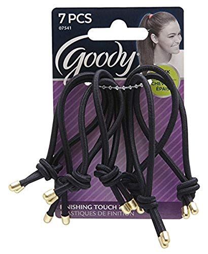 Goody Finishing Touch Elastics Black, 7 Count