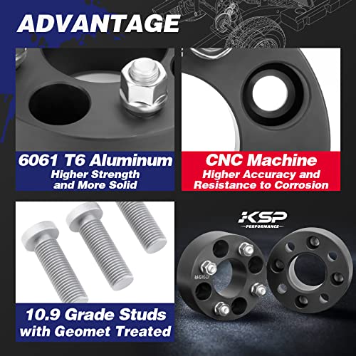 Ksp 4X4 Wheel Spacers For Golf Cart, 2" Atv Wheel Spacer Fits For Ez Go Ezgo Club Car, 50Mm Thick 4X100 & 4X101.6Mm Thread Pitch 1/2" X20 Hub Bore 62Mm, Black 4Pcs #TOP3