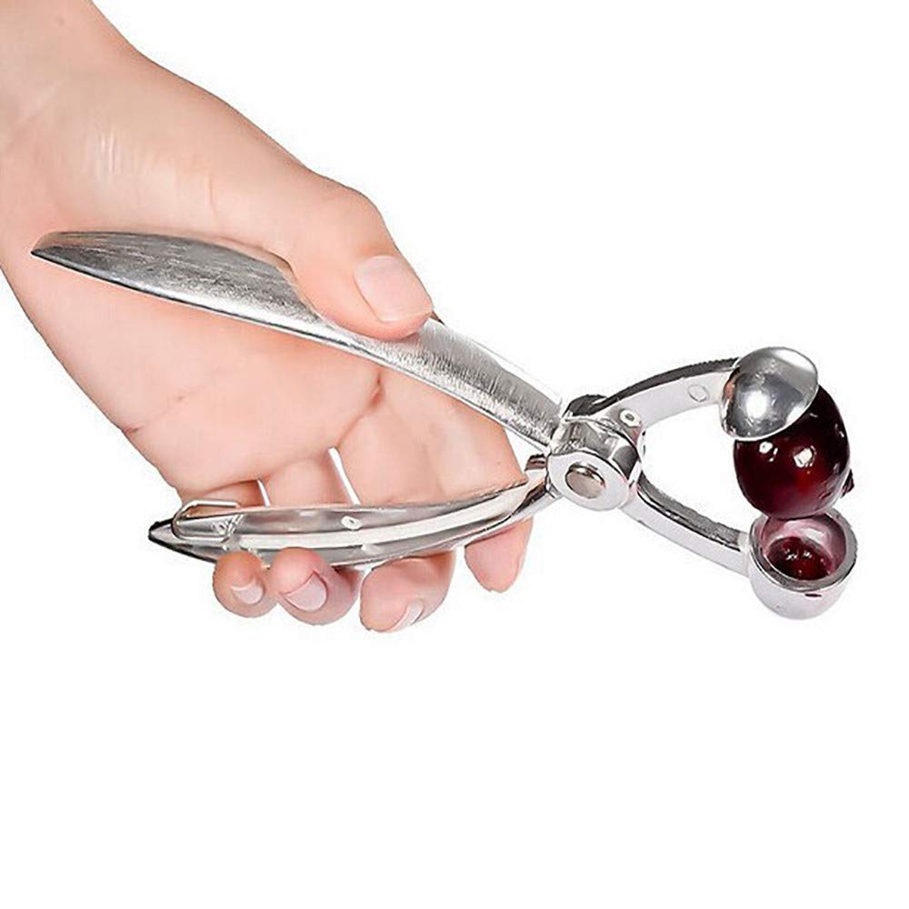 Alloy Cherry Stoner Olive Pitter Jujube Corer for Home Kitchen Use (Silver)