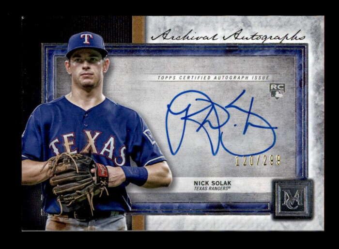 NICK SOLAK 2020 TOPPS MUSEUM ARCHIVAL ROOKIE AUTOGRAPH AUTO #120/299 BF1266