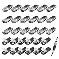 30PCS 2-Polig Kabel Steckverbinder Stecker, 18-22 AWG Draht-Schnellspleiß-Steckverbinder Kabel Crimp Anschluss H Hahn Kabelstecker Auto Steckverbindung Teckbar Kabelverbinder für Auto LKW Kayak Boote