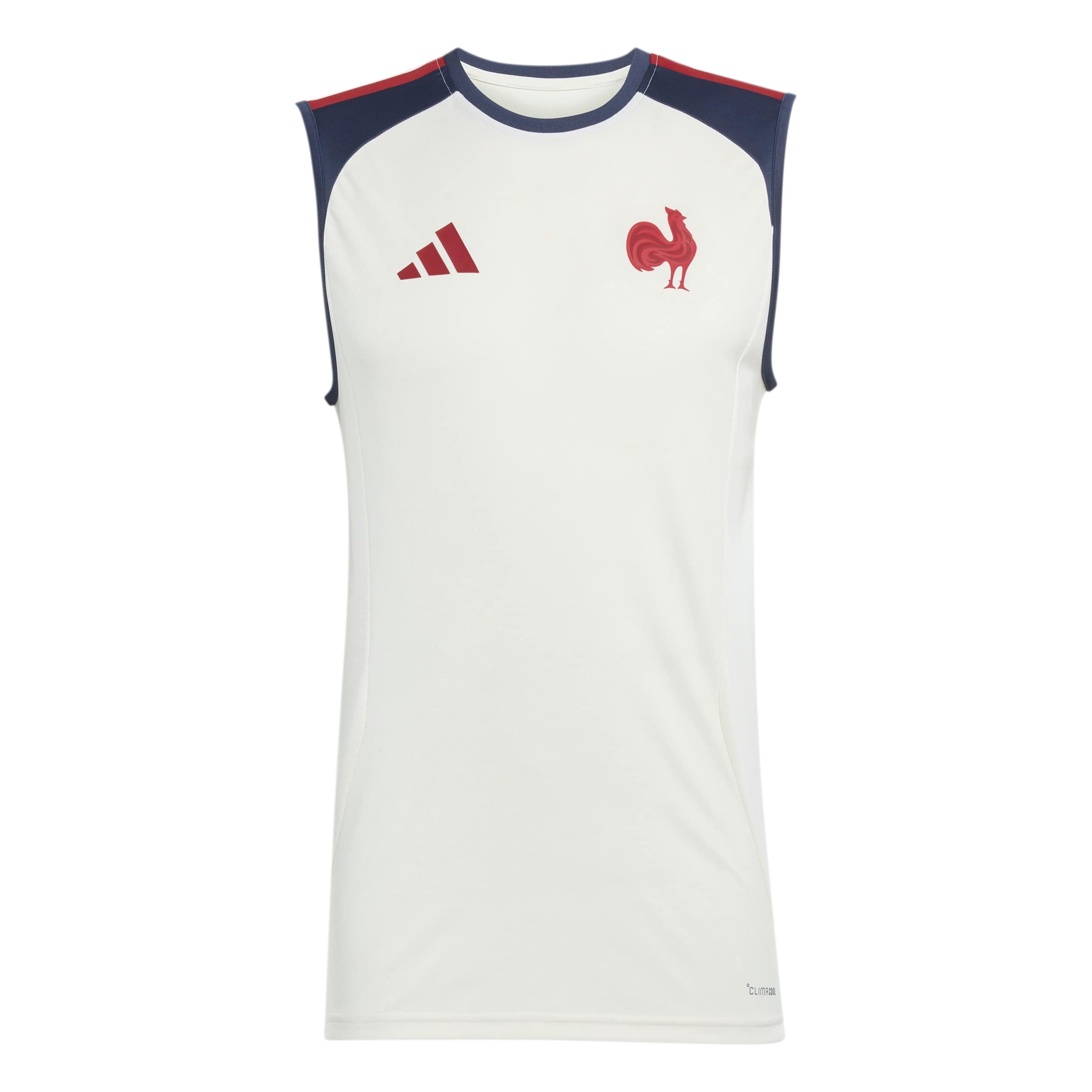 adidas Men's France Rugby Singlet Shirt, Cream White/Shadow Navy, XL