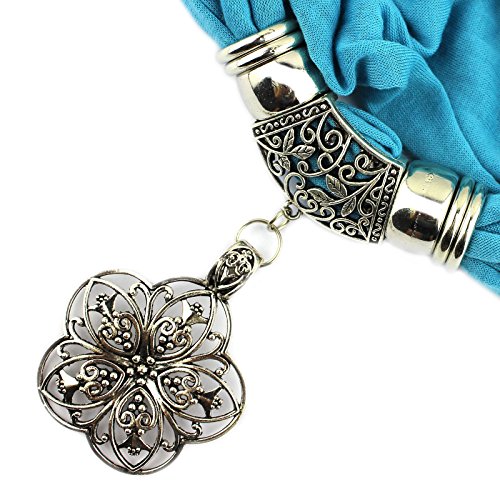 Zinc Alloy Flower Pendant Jewelry Scarf