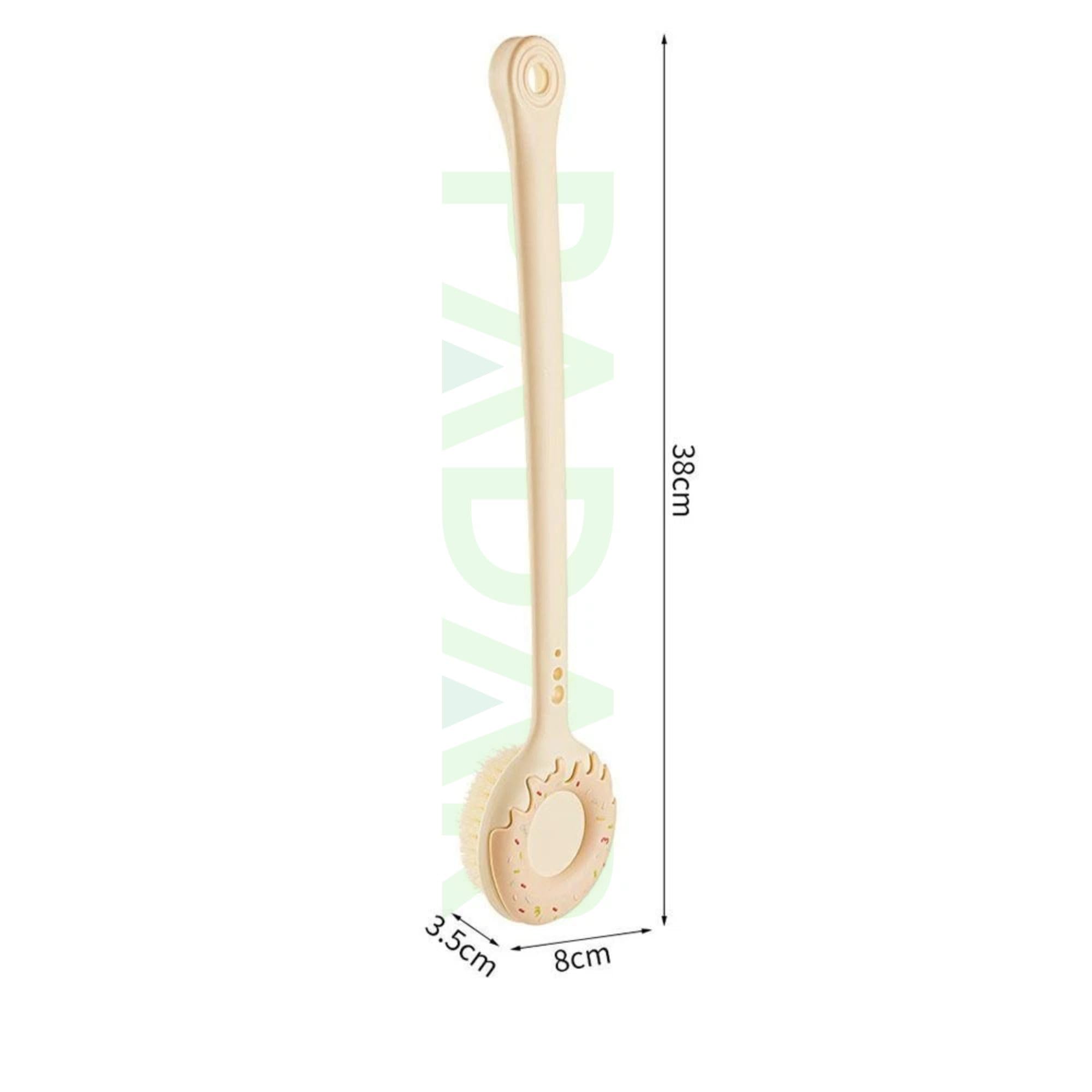 PADAR Dry Back Scrubber for Bath – with Curved Plastic Long Handle Clear Shower Brush Dry Skin Hygienic Exfoliating Cellulite Bath & Shower Brush – Gentle Body Wash Brush & Massage Scrubber for Men & Women (Doughnut Bath Brush) - Image 4 thumbnail