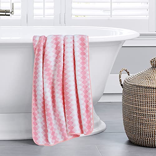 Image of Spread Spain Microfiber Towels for Bath | Coral Large Bath Towel | Extra Soft Plush & High Absorbent |360 GSM | Bath Towel for Men and Women |70x146 cm (Pink)