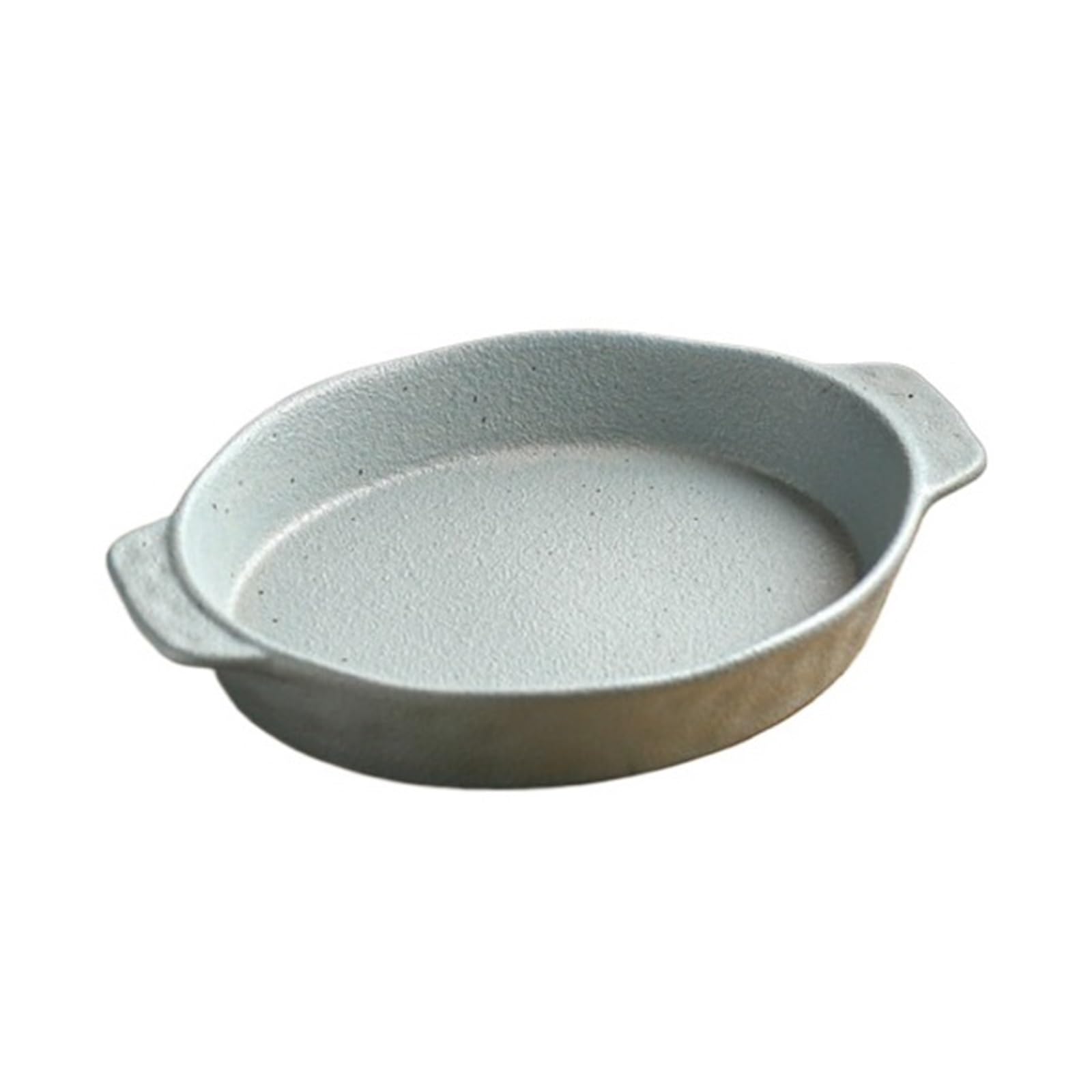 Platos de Hornear Fuente for Hornear de cerámica Gris con Asas y Manchas óxido Platos de Horno Lasaña