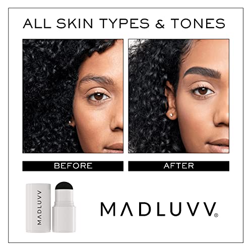 Madluvv Patented 1-Step Brow Stamp™ Refill, The Original Viral Eyebrow Stamp For Filling And Shaping, Smudge-Proof, Blendable, Water Resistant Pomade Formula In The Cap (Nearly Black) #TOP4