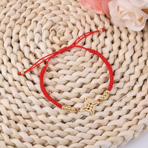 Witches Knot Bracelet, Adjustable Weave Wiccan Bracelet with Stainless Steel Magic Witchcraft Witch's Charm Knot Ideal Jewelry Gift For Woman & Man3