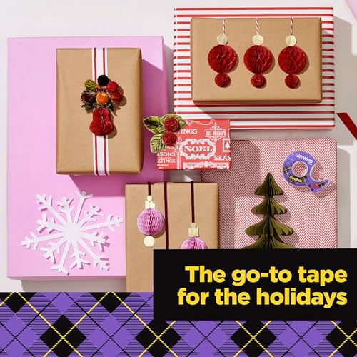 Scotch Gift Wrap Tape, Invisible, 3/4 in. x 600 in., 2 Tape Rolls with Dispensers