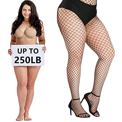 Image of Buauty Black Fishnet Stockings for Women, Fishnet Tights Plus Size One Size Fit All