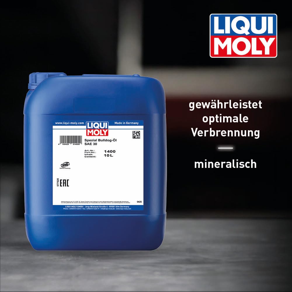 LIQUI MOLY Spezial Bulldog-Öl SAE 30 | 10 L | Traktorenöl | Art.-Nr.: 1400 | 1400, Spezial Bulldog-Öl SAE 30