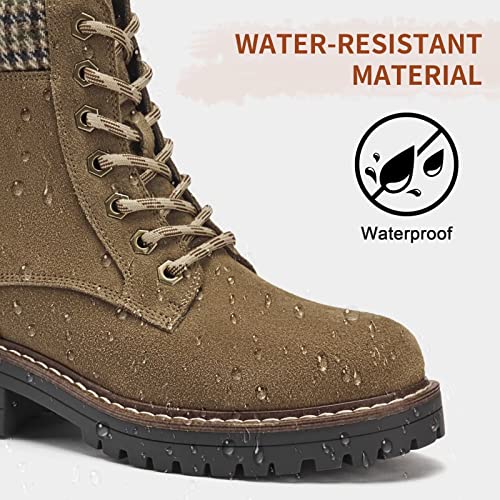 VERDASCO Womens Boots Ladies Casual Water-Resistant Lace Up With Zipper Inside Boots Fashion Round Toe Lug Sole Ankle Boots&Booties for Women3
