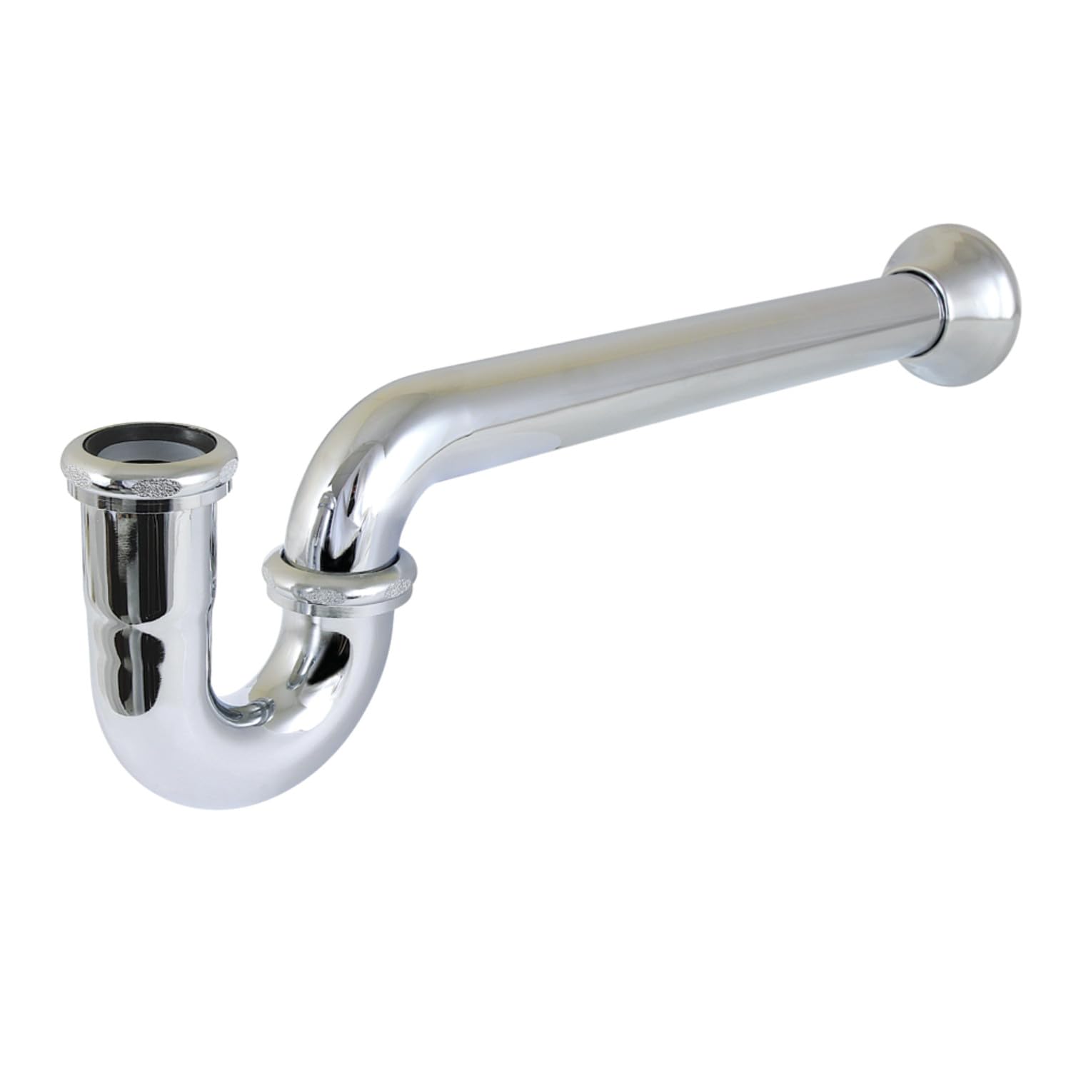 Sifón P-Trap latón cromado de 1-1/4 x 1-1/2 pulgadas Kingston Brass CC5241 con brida campana