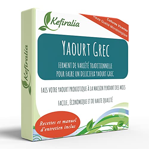 Ferment pour yaourt grec (réutilisable à l’infini) + Instructions + Recettes + Assistance et conseils en français – KEFIRALIA®
