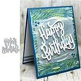 Happy Birthday Letter Metal Die Cuts,Word Birthday Party Invitation Cutting Dies Cut Stencils DIY Scrapbooking Album Decorative Embossing Paper Dies for Card Making