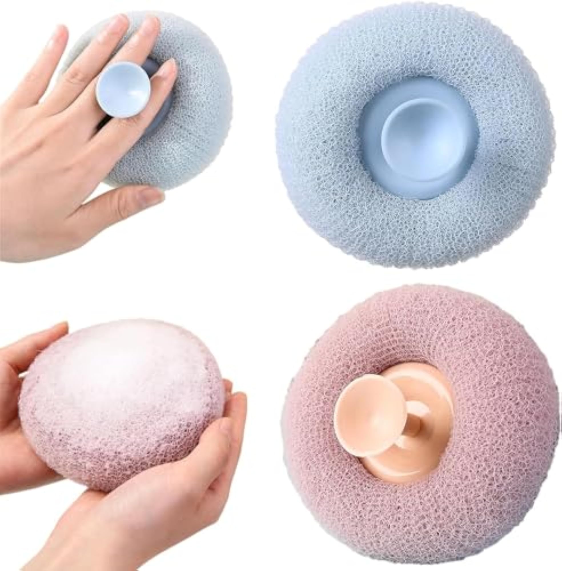 2pc Loofah for Bathing with Soft Silicone Massager