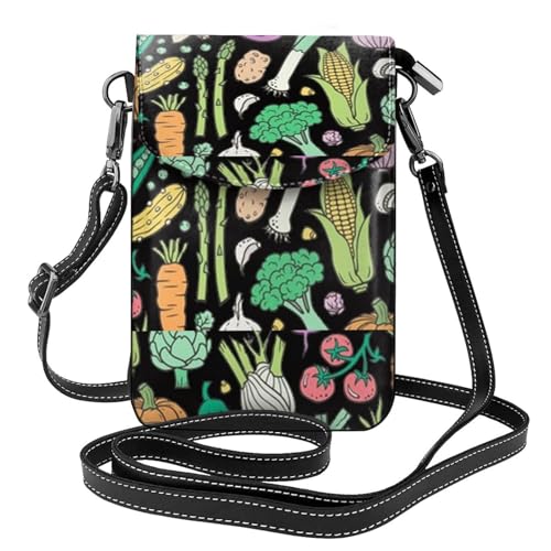 Porte-téléphone femme à imprimé légumes pour sorties et balades