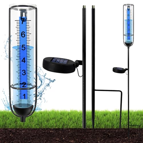 Pluviomètre pour l'extérieur, pluviomètre pour jardin, verre résistant au gel, pluviomètre avec piquet de terre, pluviomètre pour pluviomètre, pour pelouse, cour...