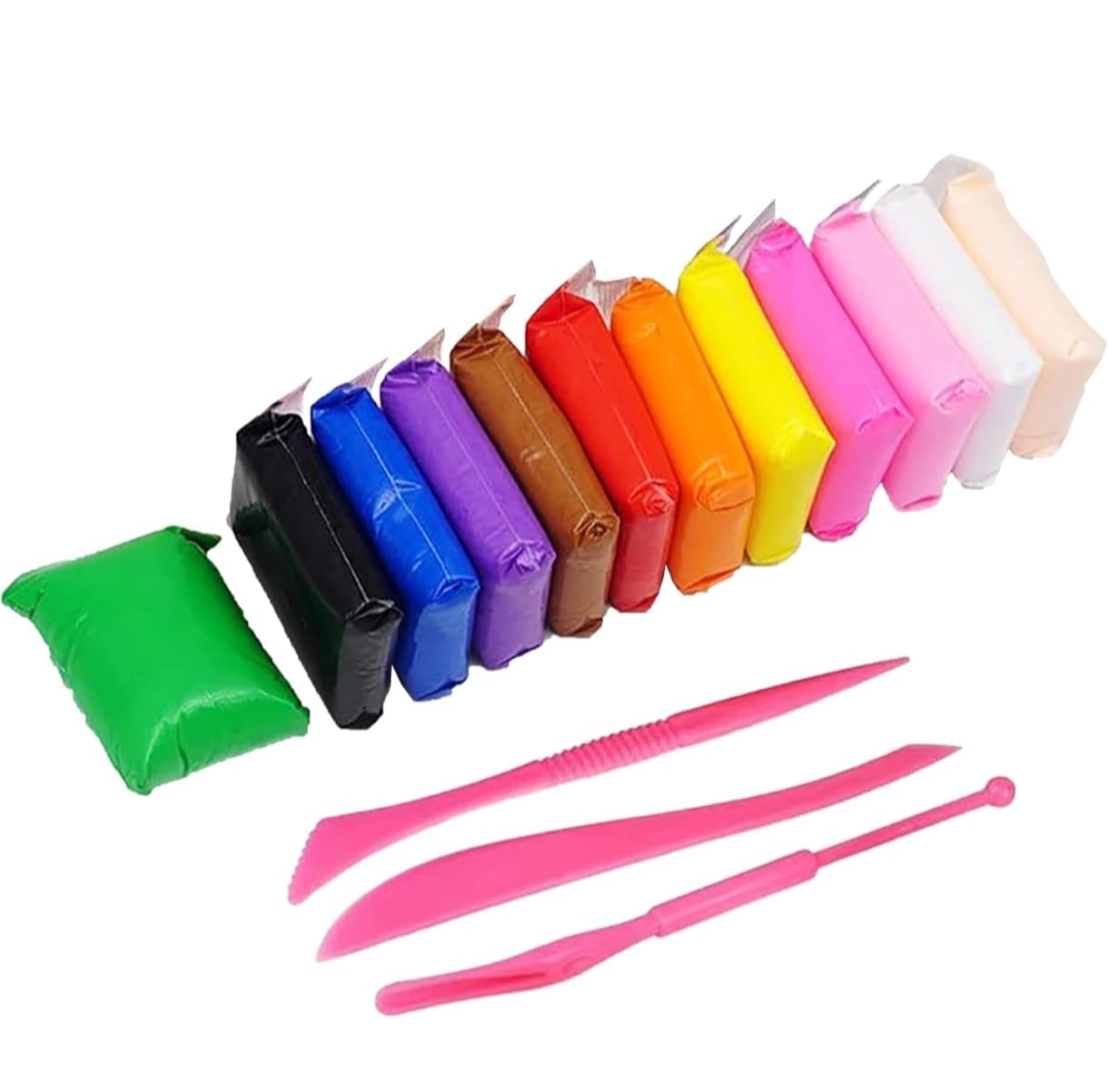 Eclet Ultra-Light Creative Art and Craft Air Dry Super Clay with Carving Molding Tools Kit for Girls and Boys; Kids Above Age 5+ Year Old (Pack of 12)