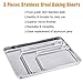 TeamFar Baking Sheet Set of 3, 16/12.5/9.3 Inch Stainless Steel Cookie Sheets Baking Pans, Metal Oven Baking Tray for Cooking Roasting Serving, Non-Toxic & Mirror Finish & Dishwasher Safe