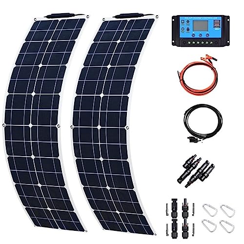 Kit de panel solar flexible portátil para carga eficiente de batería de 12 V, celdas monocristalinas, salida de alta potencia