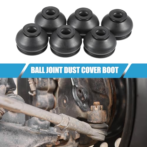 A ABSOPRO Universeller Kugelgelenkkopf Staubschutz für Auto-Federung Lenkungsteile Gummi Schwarz (Set aus 6 Stück)