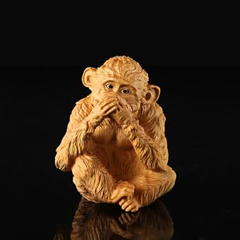 Amazon｜ビンテージウッド3サル像小彫刻木彫り面白い置物ミニチュア