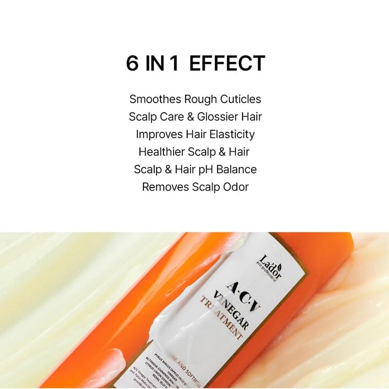 Image of LADOR ACV Vinegar Treatment (Conditioner) Korean 6-in-1 Apple Cider Vinegar Extract Conditioner for All Hair Types