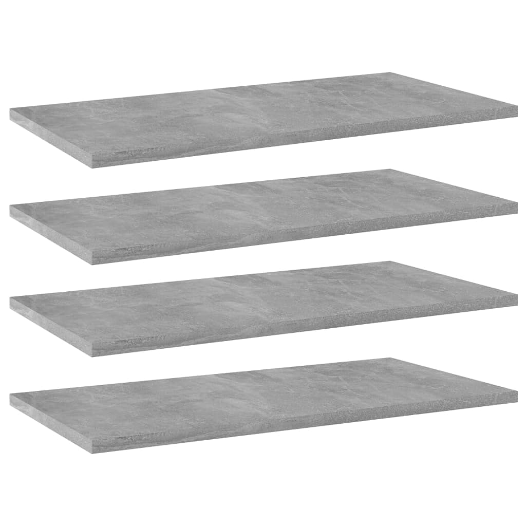 vidaXL 4x Bookshelf Boards Living Room Kitchen Furniture Shelf Accessory Extra Shelf Panel Replacement Bookshelf Board Concrete Grey Engineered Wood โ image 1