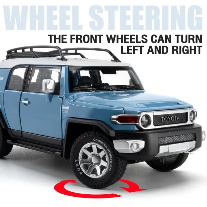 Image of Alokik Enterprise 1:24 Toyota FJ Cruiser Diecast Metal Pull Back Car with 6 Openable Doors with Sound and Light Toy Decoration car Best Gift Toys for Kids 【Color As Per Stock 】