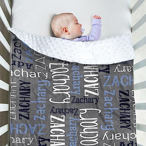 Image of Custom Baby Blanket - Personalized Names Design - Soft Plush Blanket with Double Layer Dotted Backing for Boys Girls Color13(30x40 inches)