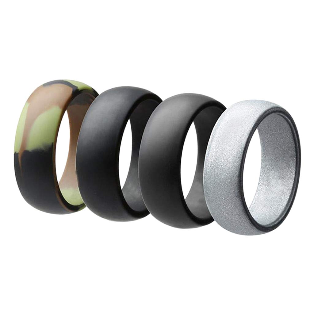 LOOM TREE 4Pcs 8mm Wide Flexible Rubber Silicone Wedding Finger Ring Band US Size9 (B09ZPKLQCX) Amazon Price History, Amazon Price Tracker