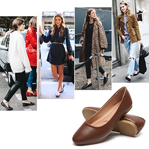 Image of Hash Bubbie Women's Flats Shoes Ballet Flats Dress Shoes Comfortable PU Leather Slip on Shoes for Women