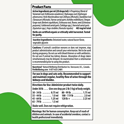 Pet Wellbeing - Urinary Gold Value Size - Natural Support For Urinary Tract Health in Dogs and Cats - 118 ml (4 oz)