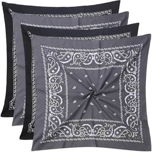 Image of Mochabao 100% Cotton 27 inch x 27 inch Large Bandanas for Men & Women, Multi-Purpose Bandana Headbands, Square Head Scarf