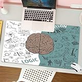 MESHIZIY Mauspad (400 × 750 MM) Verlängertes großes Mauspad Schreibtischauflage, rutschfeste Gummibasis, Gaming-Mauspad XLKreative Gehirnidee. Vektorkonzept. Linke und rechte Gehirnfunktionen. Konz