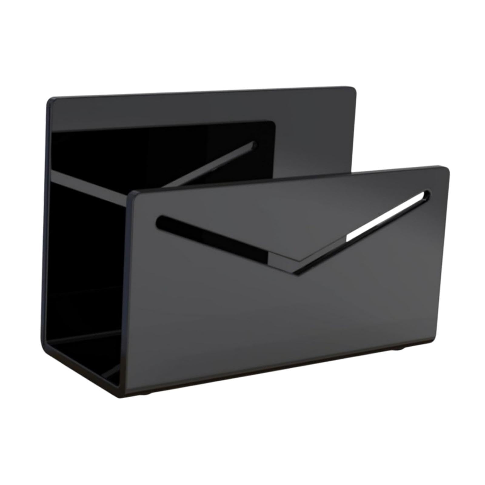 Gralara Organizador de Acrílico para Escritorio y Oficina, Organizador de Escritorio, Papel Organizador, Archivo Estantería Resistente para Casa Accesorios, Negro